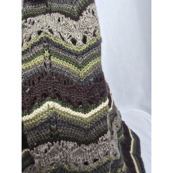 Putumayo 100% Wool Open Knit Cardigan Striped Multicolor Women's Size Small Boho - Picture 7 of 9